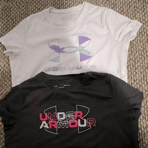 Under Amour T-shirts, YLG, slightly worn